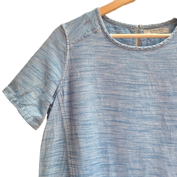 All Saints Jina SS Color Block Mini Dress, Size 6 - Picture 3 of 10